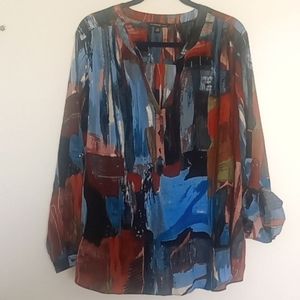 EUC Abstract Print Pullover Blouse